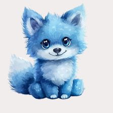 Cute Blue Watercolor Puppy Clipart