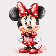 Cute Minnie Mouse Watercolor Clipart