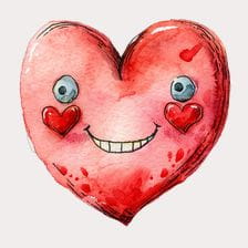 smiling heart clipart