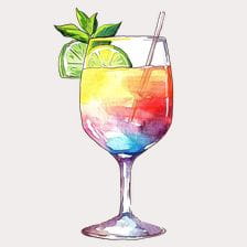 Rainbow Cocktail Recipe Clipart