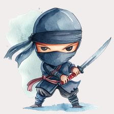  watercolor ninja clipart