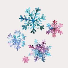 Watercolor snowflakes clipart