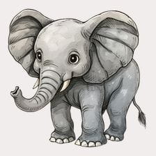 cute elephant cartoon clipart