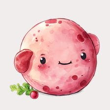 Kawaii pink meatball clipart