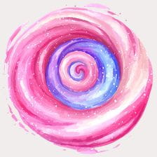 Pink Blue Spiral Candy Clipart