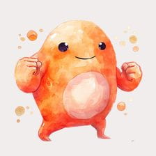 Cute Orange Monster Clipart