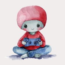 Cute Gamer Cartoon clipart