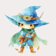 Cute Watercolor Wizard Clipart