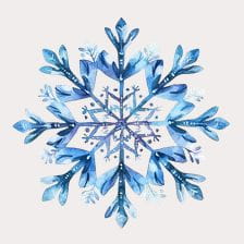 Watercolor Blue Snowflake Clipart