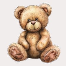 Cute Watercolor Teddy Bear Clipart
