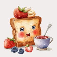 Cute Cartoon Toast Breakfast Clipart