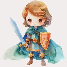 Cute Knight Watercolor Clipart