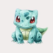 Cute Watercolor Bulbasaur Pokemon Clipart