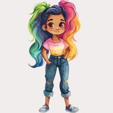 rainbow hair clipart