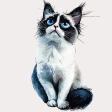 cat black and white clipart