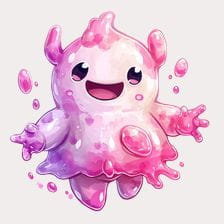 Happy Pink Goo Monster Clipart
