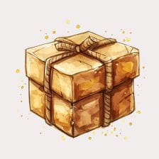 Rustic Watercolor Gift Box Clipart