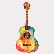 watercolor guitar clipart
