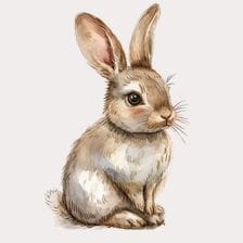 Cute watercolor rabbit