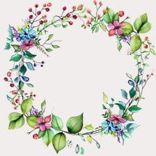 Watercolor Floral Wreath Clipart