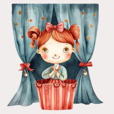 Little Girl Magic Show Clipart