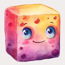 cute jelly cube clipart
