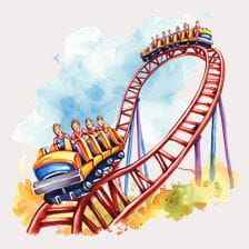 cute roller coaster clipart