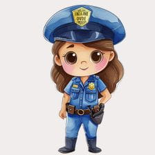 Cute Police Girl Clipart