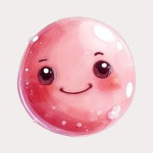 Pink Kawaii Bubblegum Planet Clipart