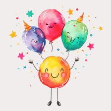 watercolor balloons clipart