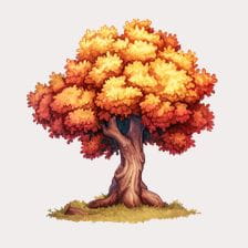 Autumn Tree With Red And Yellow Leaves Clipart