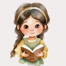 girl reading clipart