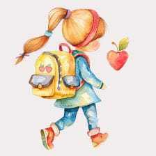 girl with a backpack