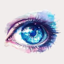 Blue Eye Watercolor Painting Clipart