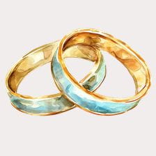 Wedding Rings Watercolor Clipart