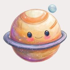 Cute Cartoon Saturn Clipart