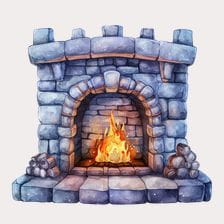 medieval stone fireplace clipart