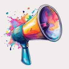 Watercolor Megaphone Illustration clipart