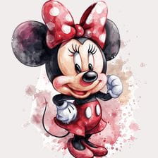 Minnie Mouse Watercolor Clipart