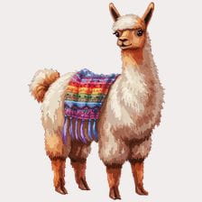 Cute Alpaca With Colorful Blanket Clipart