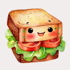 kawaii sandwich clipart