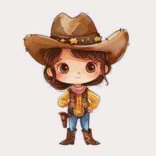 Cute Cowboy Girl Clipart