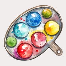 Watercolor Paint Palette Clipart