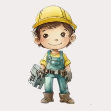Cute Construction Worker Clipart