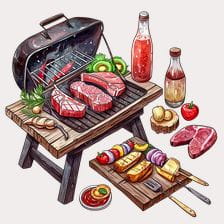 Summer BBQ Grill Steak clipart