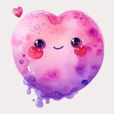 Pink Watercolor Heart Clipart