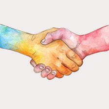 Shaking Hands Watercolor Clipart