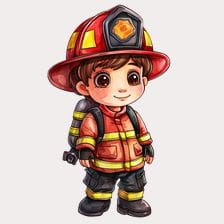 Cute Firefighter Cartoon Clipart