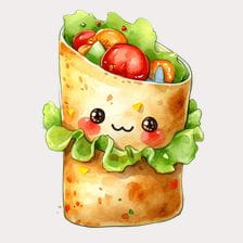 Kawaii Burrito clipart