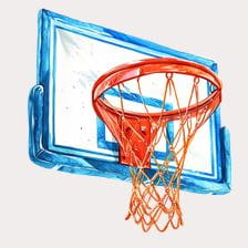 Watercolor Basketball Hoop Clipart